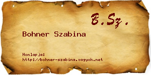 Bohner Szabina névjegykártya