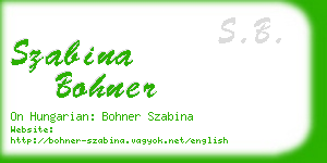 szabina bohner business card